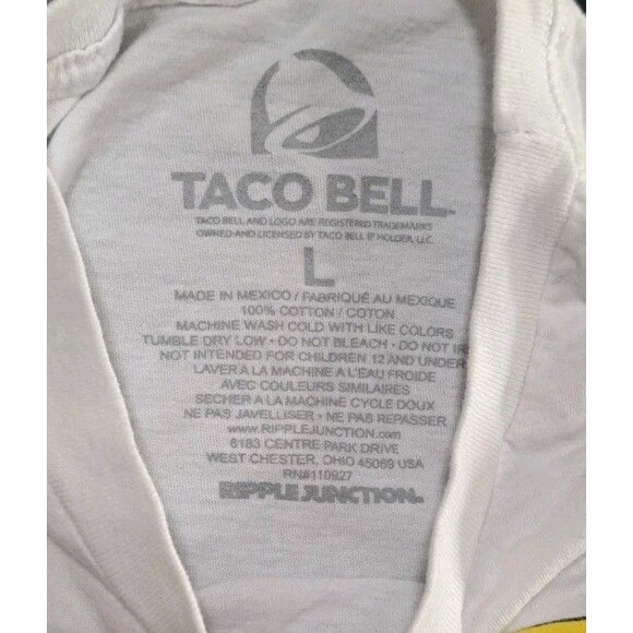 Taco Bell Men’s Large White Graphic T-Shirt Retro Fast Food Shattered Logo Tee - Picture 6 of 6
